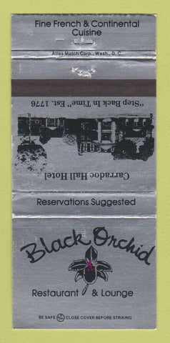 Matchbook Cover - Black Orchid Restaurant Annandale VA Leesburg WEAR 30 Strike