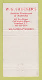 Matchbook Cover - WG Shucker's Seafood Restaurant Beaufort SC 30 Strike