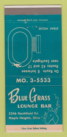 Matchbook Cover - Blue Grass Lounge Bar Maple Heights OH 30 Strike