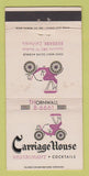 Matchbook Cover - Carriage House Restaurant Burbank CA WEAR 30 Strike