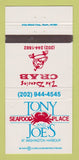 Matchbook Cover - Tony Joe's Seafood Place  Washington DC 30 Strike