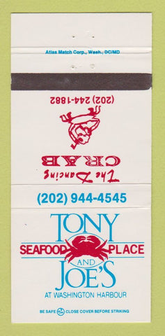 Matchbook Cover - Tony Joe's Seafood Place  Washington DC 30 Strike