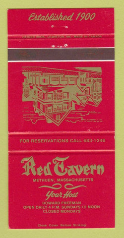 Matchbook Cover - Red Tavern Restaurant Methuen MA 30 Strike