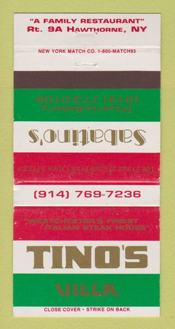 Matchbook Cover - Tino's Villa Sabatino's Hawthorne NY 30 Strike