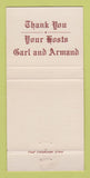 Matchbook Cover - Carriage Stop Restaurant West Henrietta NY 30 Strike