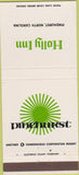 Matchbook Cover - Holly Inn Restaurant Pinehurst NC 30 Strike