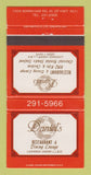Matchbook Cover - Daniel's Restaurant Scarborough ON 30 Strike