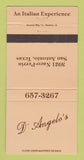 Matchbook Cover - D'Angelo's Italian Restaurant San Antonio TX 30 Strike