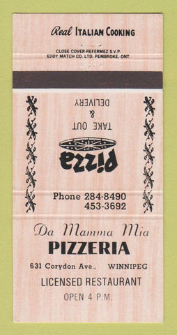 Matchbook Cover - Da Mamma Mia Pizza Winnipeg MB 30 Strike