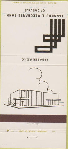 Matchbook Cover - Farmers Bank of Carlyle IL 30 Strike