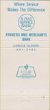 Matchbook Cover - Farmers Bank of Carlyle IL 30 Strike