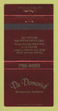 Matchbook Cover - Da Domenico Italian Restaurant McLean VA 30 Strike