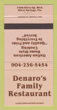 Matchbook Cover - Denaro's Family Restaurant Silver Springs FL Italian 30 Strike