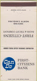 Matchbook Cover - First Citizens Bank North Carolina 30 Strike