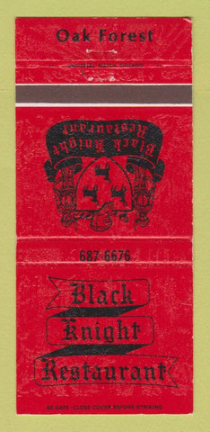 Matchbook Cover - Black Knight Restaurant Oak Forest IL 30 Strike