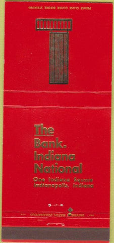 Matchbook Cover - Indiana National Indianapolis IN 30 Strike