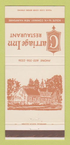 Matchbook Cover - Carriage Inn Restaurant Conway NH 30 Strike