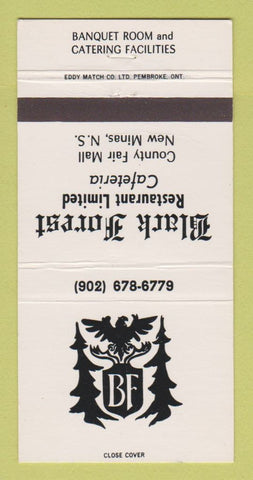 Matchbook Cover - Black Forest Restaurant New Minas NS WEAR 30 Strike