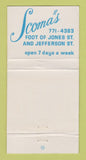 Matchbook Cover - Scoma's Restaurant San Francisco CA WEAR 30 Strike