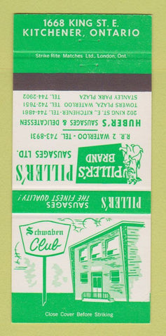 Matchbook Cover - Piller's Brand Sausage Kitchener ON Schwaben Club 30 Strike