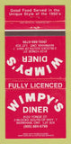 Matchbook Cover - Wimpy's Diner Markham ON 30 Strike
