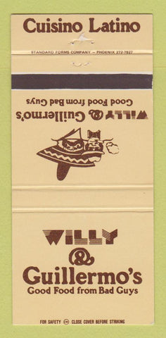 Matchbook Cover - Willy & Guillermo's Mexican Restaurants 30 Strike