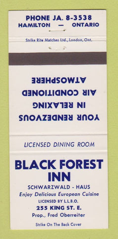 Matchbook Cover - Black Forest Inn Hamilton ON 30 Strike