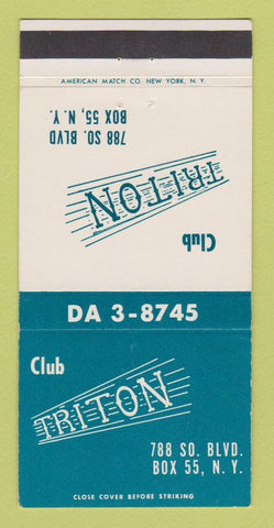 Matchbook Cover - Club Triton New York City 30 Strike