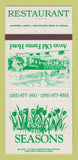 Matchbook Cover - Seasons Avon Old Farms Hotel Avon CT 30 Strike