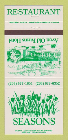 Matchbook Cover - Seasons Avon Old Farms Hotel Avon CT 30 Strike