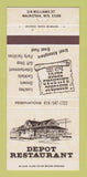 Matchbook Cover - Depot Restaurant Waukesha WI 30 Strike