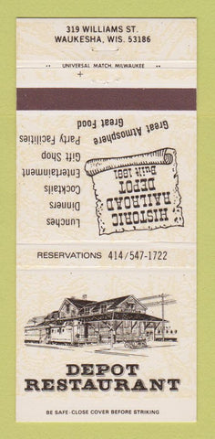 Matchbook Cover - Depot Restaurant Waukesha WI 30 Strike