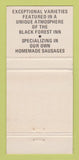 Matchbook Cover - Black Forest Inn Hamilton ON Schnbitzel WEAR 30 Strike