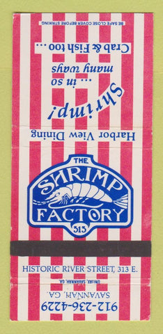 Matchbook Cover - Shrimp Factory Savannah GA 30 Strike