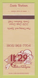 Matchbook Cover - 11:29 Santa Barbara CA restaurant 30 Strike