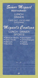 Matchbook Cover - Miguel's Cantina Mexican Food Boulder Colorado WEAR 30 Strike