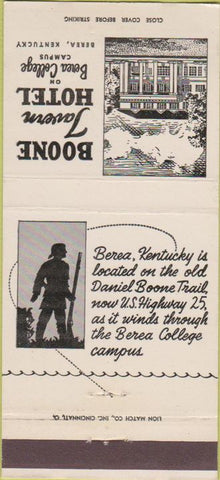 Matchbook Cover - Boone Tavern Hotel Berea KY 30 Strike