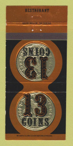 Matchbook Cover - 13 Coins Restaurant Seattle WA 30 Strike