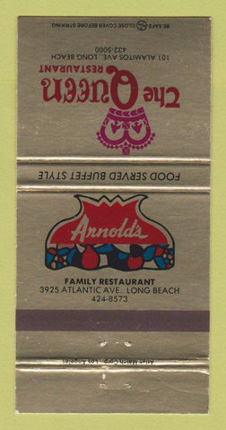 Matchbook Cover - Arnold's Restaurant Queen Long Beach CA 30 Strike