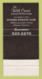 Matchbook Cover - The Wild Carrot Restaurant Ottawa ON Athletic Club 30 Strike