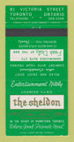 Matchbook Cover - The Sheldon Restaurant Toronto ON 30 Strike
