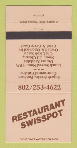 Matchbook Cover - Restaurant Swisspot  30 Strike