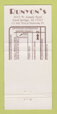 Matchbook Cover - Runyon's Restaurant Coral Springs FL 30 Strike