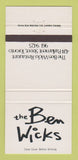 Matchbook Cover - The Ben Wicks Toronto ON restaurant 30 Strike