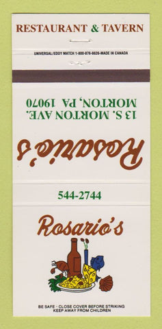 Matchbook Cover - Rosario's Restaurant Tavern Morton PA 30 Strike