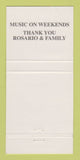 Matchbook Cover - Rosario's Restaurant Tavern Morton PA 30 Strike