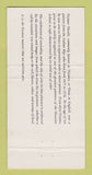 Matchbook Cover - Tiziano Trattoria Italian Pizza New York City 30 Strike