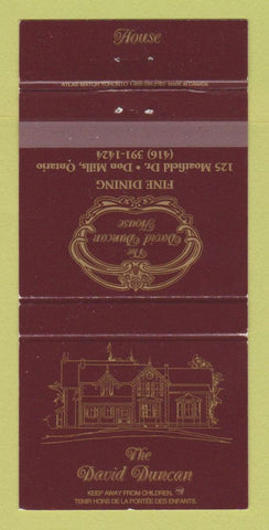 Matchbook Cover - The David Duncan House Don Mills ON 30 Strike