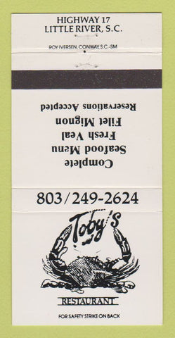 Matchbook Cover - Toby's Restaurant Little River SC 30 Strike