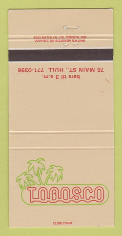 Matchbook Cover - Tobasco Hull QC? 30 Strike